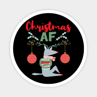 Christmas AF funny hygge hipster Reindeer Christmas Gift Magnet